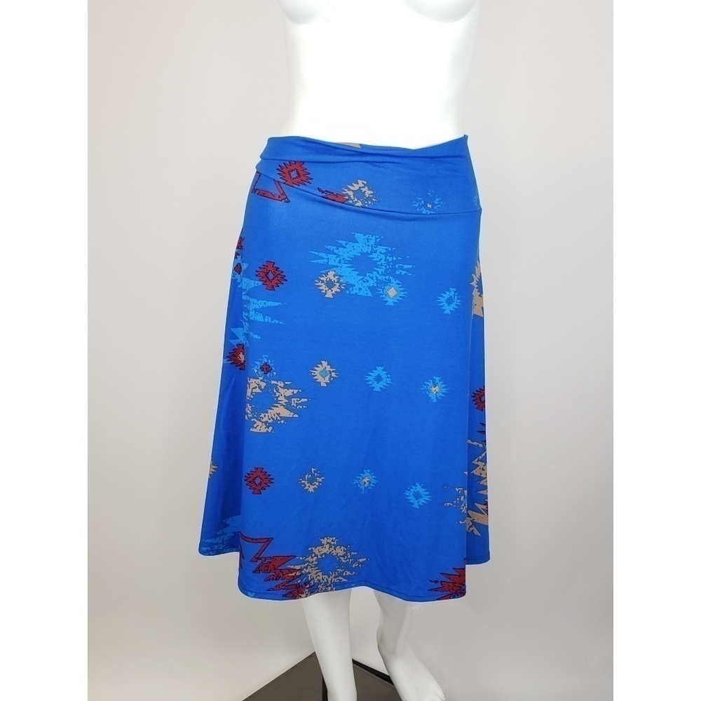 LuLaRoe Azure Skirt 
2XL 
Blue Southwest Print 